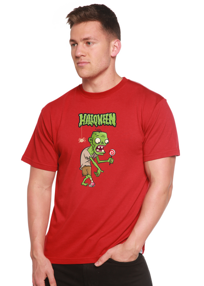 Men's Halloween Green Monster T-shirt by Spun Bamboo, unisex short sleeve graphic tee made from bamboo viscose and organic cotton.