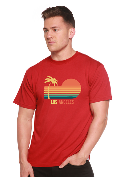 Men's Spun Bamboo Los Angeles graphic T-shirt in bamboo viscose and organic cotton with short sleeves and printed design.