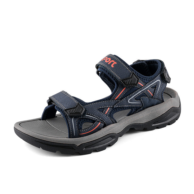 Men's casual beach sandals for summer, open-toe design with adjustable straps