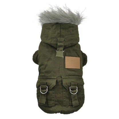 Padded coat for small dogs by My Store, warm quilted dog clothing visible from the side