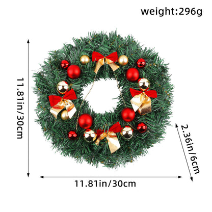 Christmas wreath decoration with festive greenery and seasonal ornaments