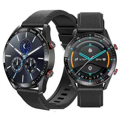 Waterproof multifunctional smartwatch with long battery life and motion tracking, shown on a clean background