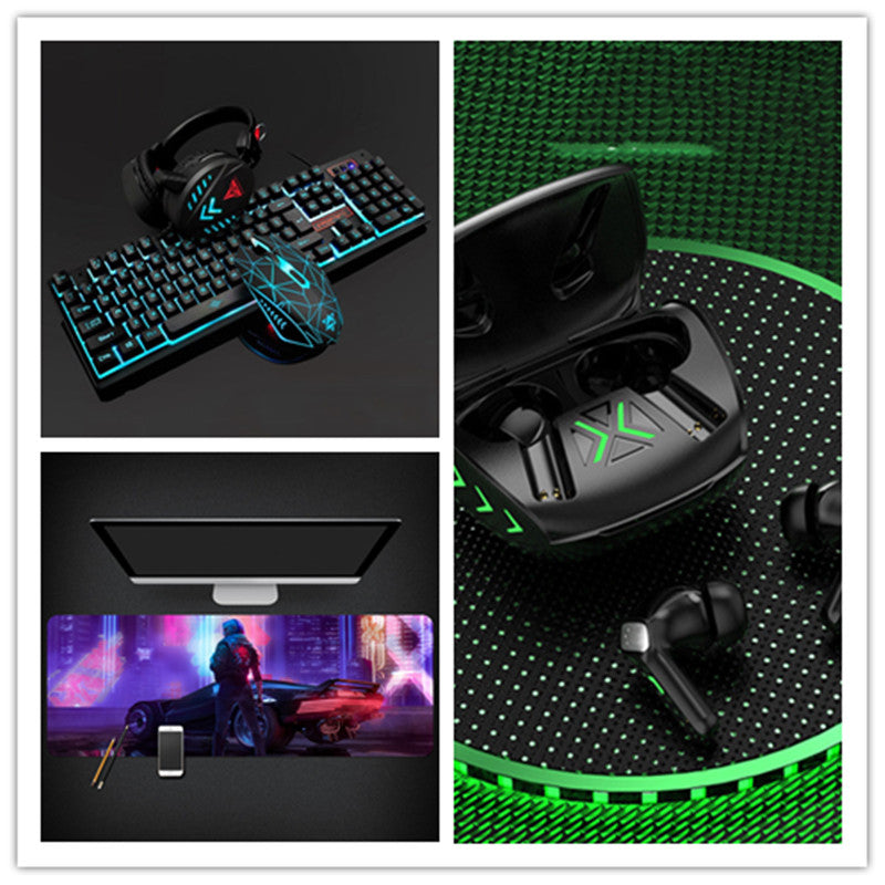 Gaming Bluetooth headset for gaming with zero-latency audio, over-ear design, and built-in microphone