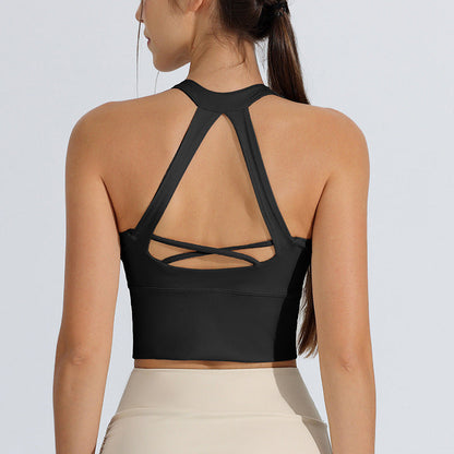 Shock-resistant high-strength one-piece fixed yoga sports bra vest for running in a supportive athletic design