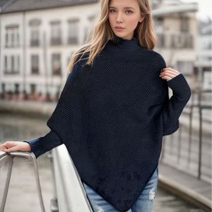 Women's irregular outerwear turtleneck sweater by My Store