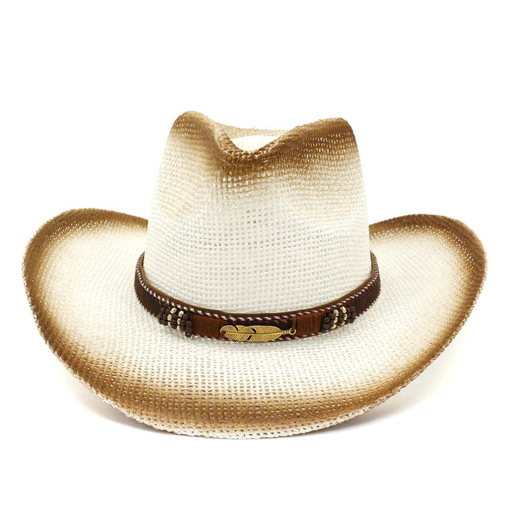 Western Spray Paint Straw Cowboy Hat Beach Hat