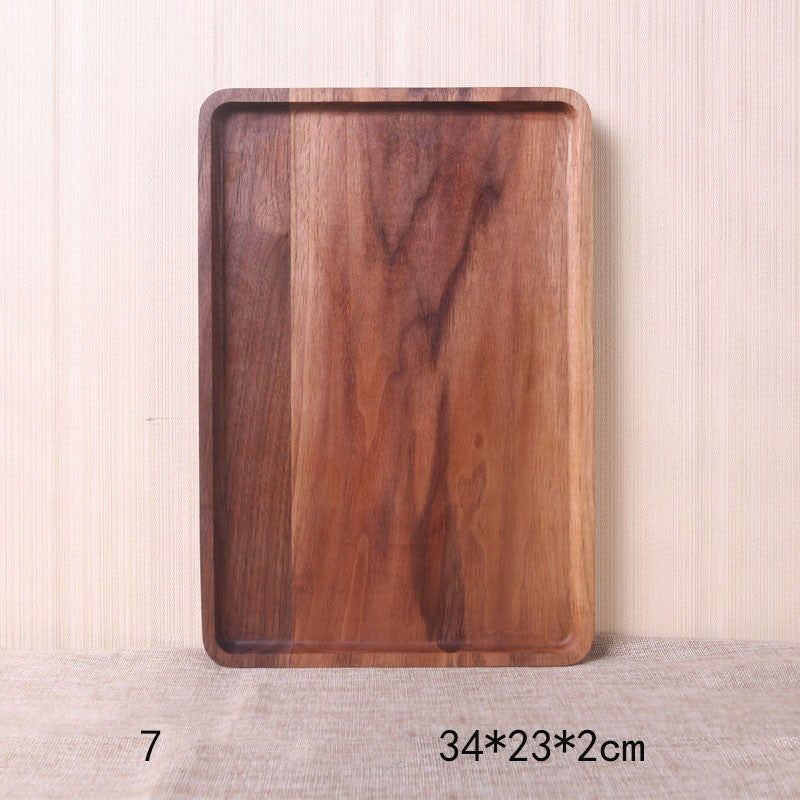 Japanese style black walnut wooden rectangular dinner plate