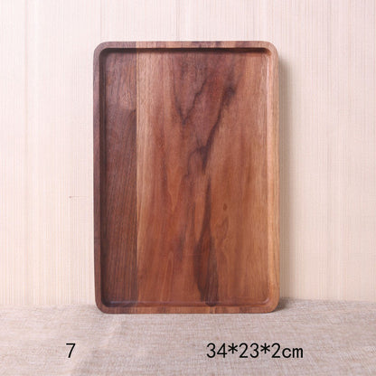 Japanese style black walnut wooden rectangular dinner plate