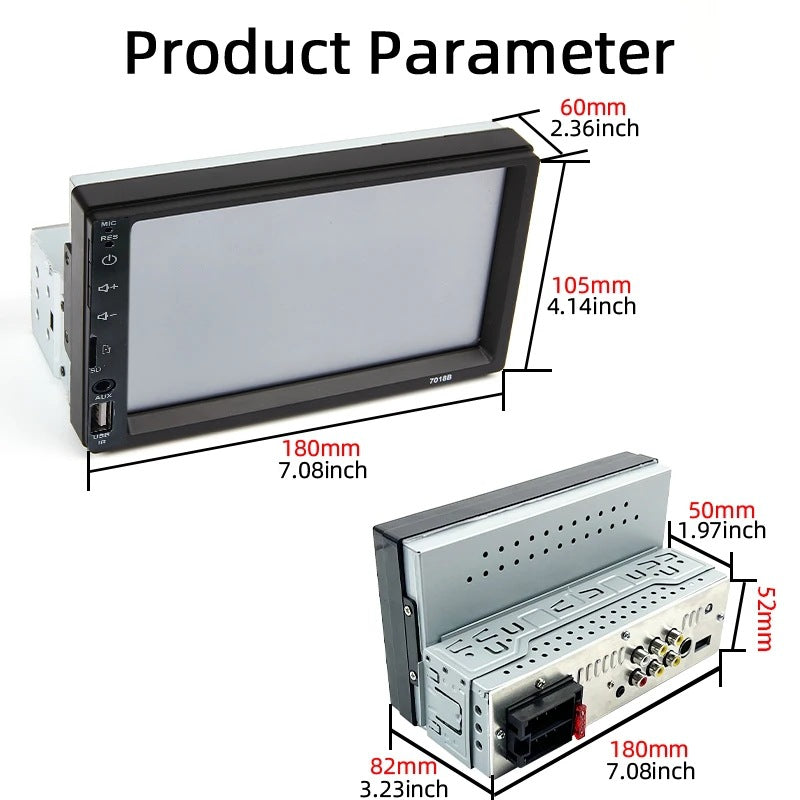 Vehicle-mounted MP5 player with mobile phone interconnection multimedia system dashboard display