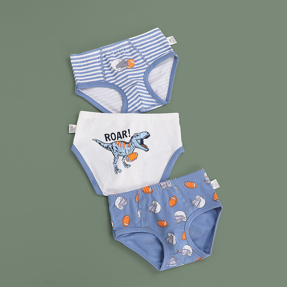 Cartoon dinosaur print child baby trousers, little boy underwear with colorful dinosaur design