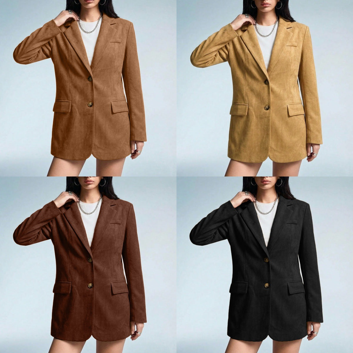 Stylish versatile suede-blend blazer in a classic tailored design