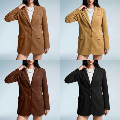 Stylish versatile suede-blend blazer in a classic tailored design