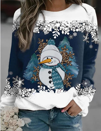 Women's Christmas style long sleeve round neck sweater from My Store