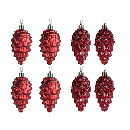Christmas hat decorations and Christmas tree pendant ornament displayed together