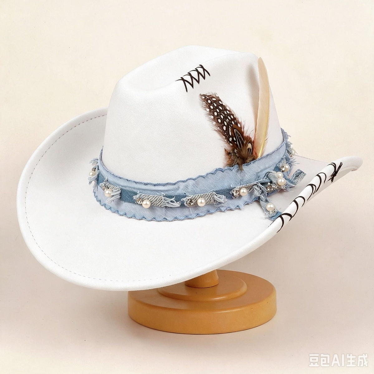 Western cowboy vintage jazz felt hat
