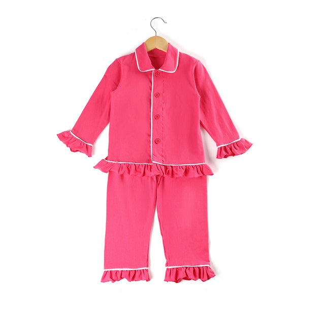 Red soft cotton Christmas children's clothing, solid color design_久久爱