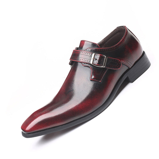 Business-casual formal men's leather shoes in a classic polished design