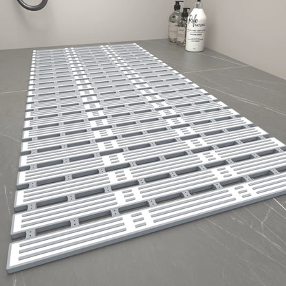 Bamboo-strand drainage bathroom non-slip mat with slatted surface and moisture-resistant design