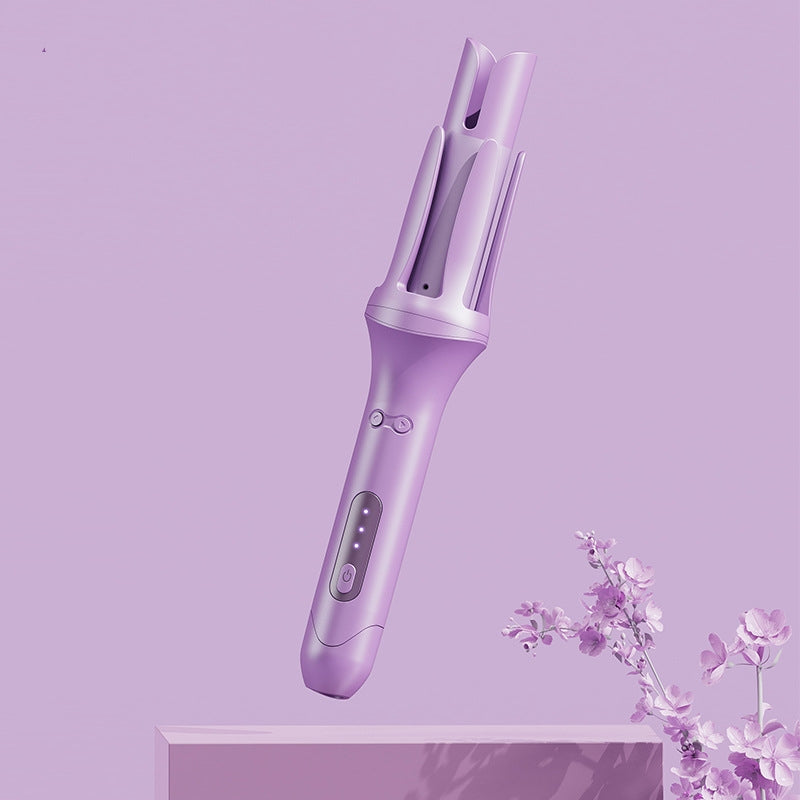 Automatic curling iron with negative ion technology for effortless household hair styling, shown in white and black.
