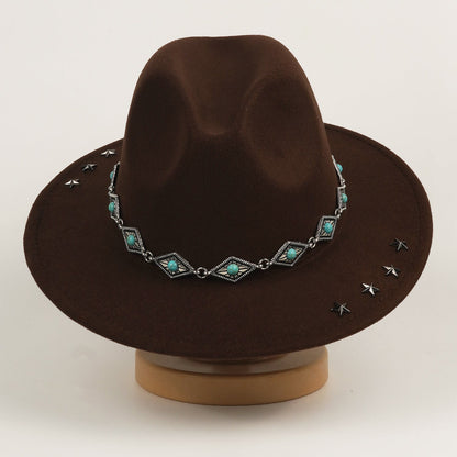 Vintage-patterned denim hat, versatile fashion design from My Store