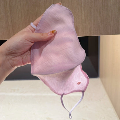 Lightweight linen Tencel breathable sun-protective mask in a neutral fabric design