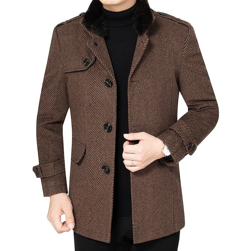 Autumn winter casual lambswool wool coat for women in a classic silhouette