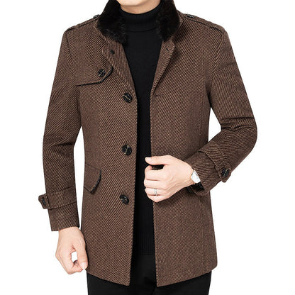 Autumn winter casual lambswool wool coat for women in a classic silhouette