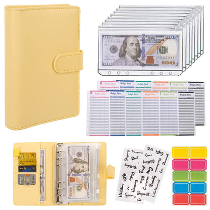 Macaron loose-leaf leather notebook with zipper wallet and bill storage bag