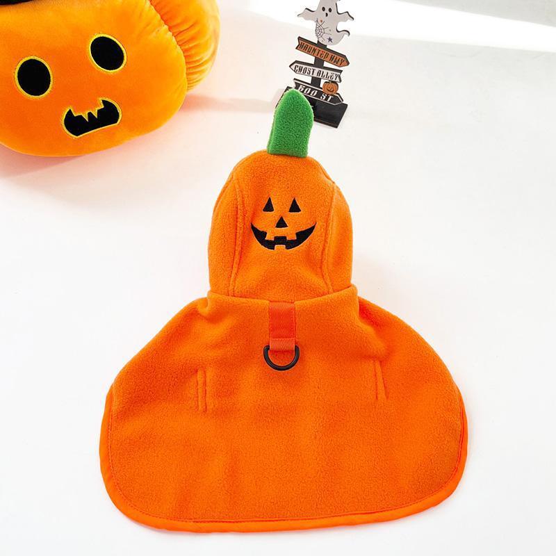 Cat Halloween pet cloak, cute black dog clothes with hood and spooky costume design