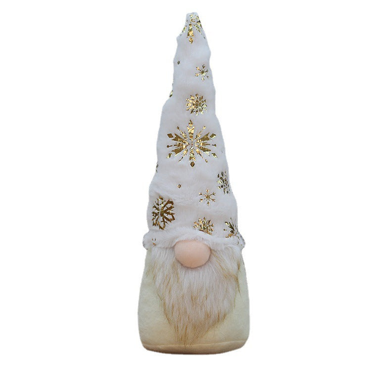 Faceless doll Christmas decorations with festive holiday outfits and soft fabric details