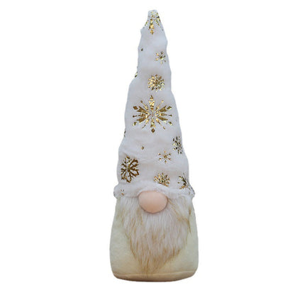 Faceless doll Christmas decorations with festive holiday outfits and soft fabric details