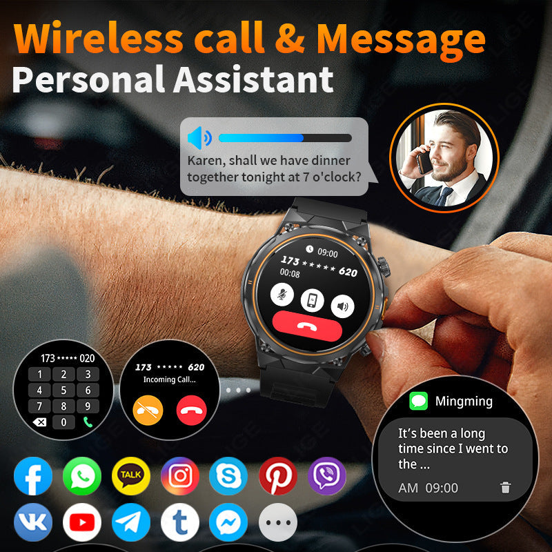 AK81 Cross-Border Smart Watch with 1.46-inch display, shown from the front