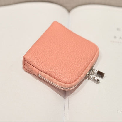 Mini first-layer cowhide jewelry pouch, compact and convenient design
