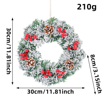 Christmas wreath decoration with festive greenery for holiday home decor