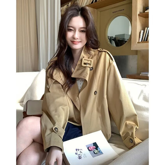 Plus-size relaxed-fit cropped jacket in a fashionable versatile design by My Store