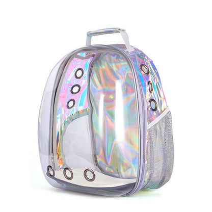 Transparent full-view cat pet space bag for carrying pets outdoors
