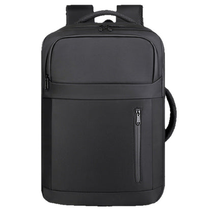 Solid-color water-repellent multifunctional business laptop backpack with padded compartments and adjustable straps