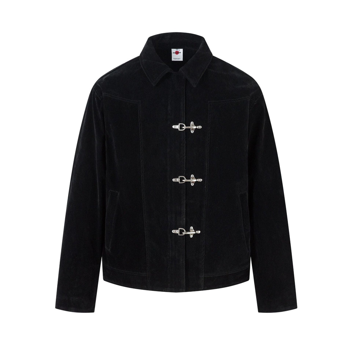 Men's deconstructed cropped jacket with relaxed fit and casual outerwear design, front view