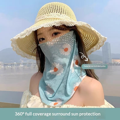 Summer UV-protective full-face mask for women, lightweight sun protection covering face and neck