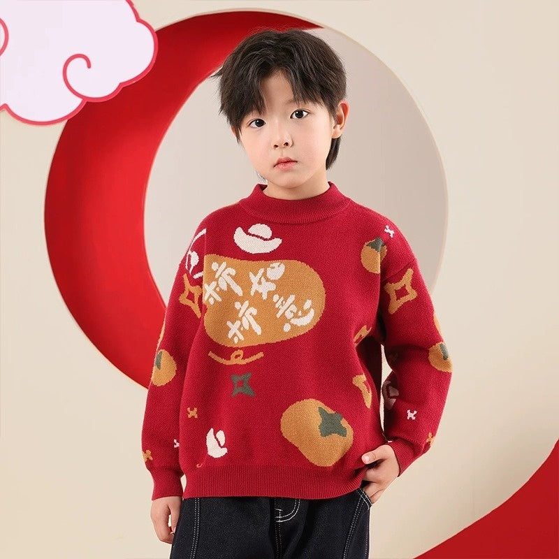 New baby red sweater for autumn and winter clothing collection