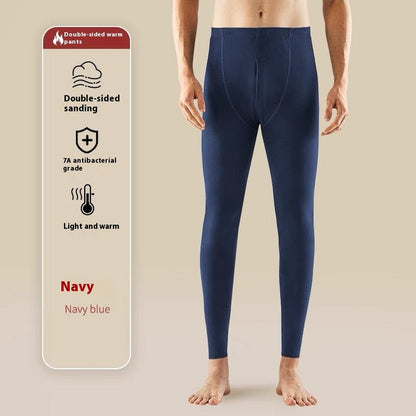 Men's warm compression pants leggings, long johns in black stretch fabric by My Store