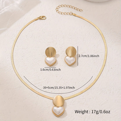Women's round heart-shaped pendant necklace in creative design, close-up view
