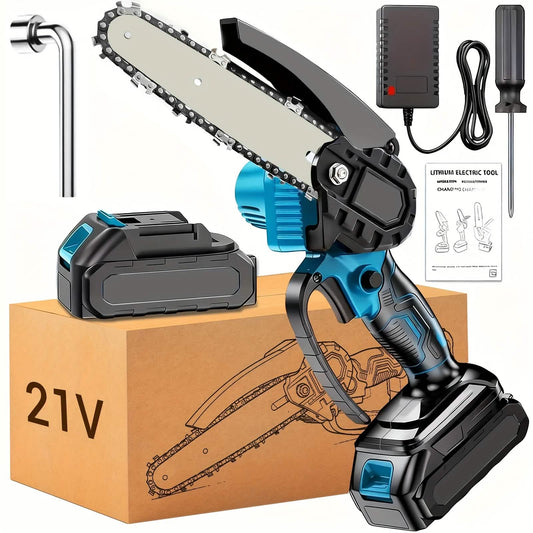 6-inch Cordless Mini Chainsaw – Handheld Electric, Lightweight, Battery-Powered - BACKUPMYFILESNOW.COM®