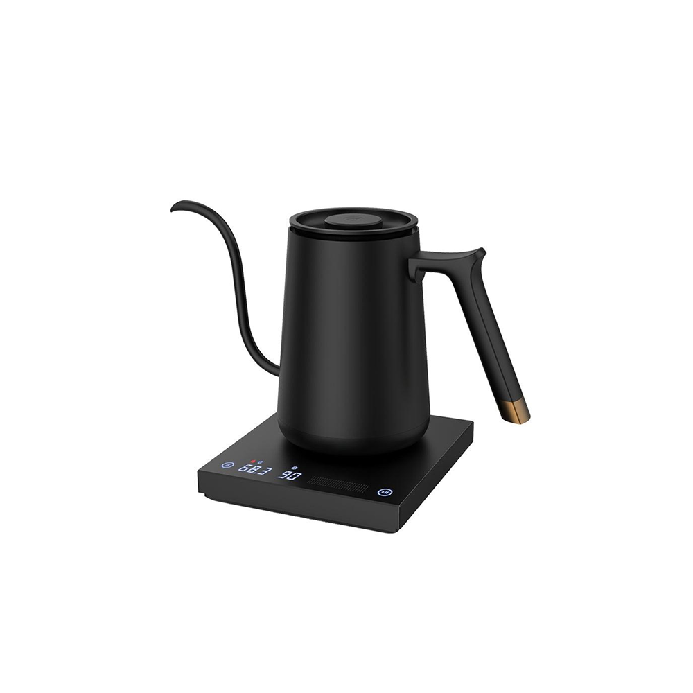 Timemore Fish Smart Electric Coffee Kettle 600ML with stainless steel body and gooseneck spout for precise pouring.