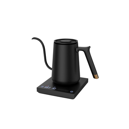 Timemore Fish Smart Electric Coffee Kettle 600ML with stainless steel body and gooseneck spout for precise pouring.