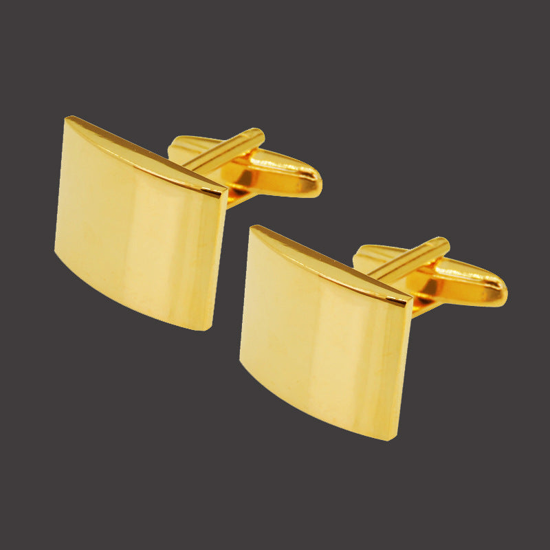 Copper black and golden silver laser metal cufflinks with geometric engraved detailing