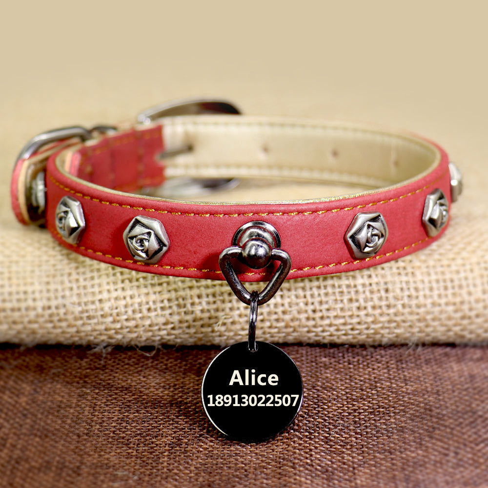 Pet leather collar, type 7, by My Store