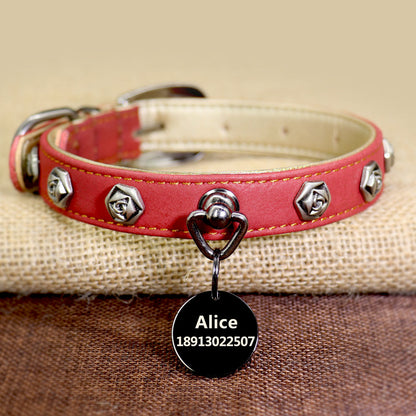 Pet leather collar, type 7, by My Store