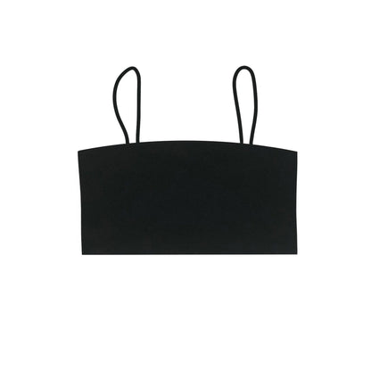 Black women's cropped bralette tank top from POS Wholesale, stylish crop top for casual or active wear.