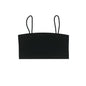 Black women's cropped bralette tank top from POS Wholesale, stylish crop top for casual or active wear.